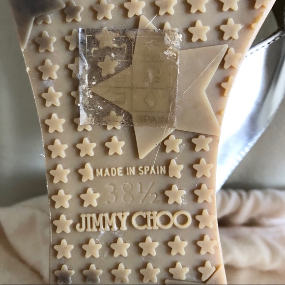 ❌SOLD❌ JIMMY CHOO Silver Mirrored Leather Thong Sandal - Picture 8 of 8